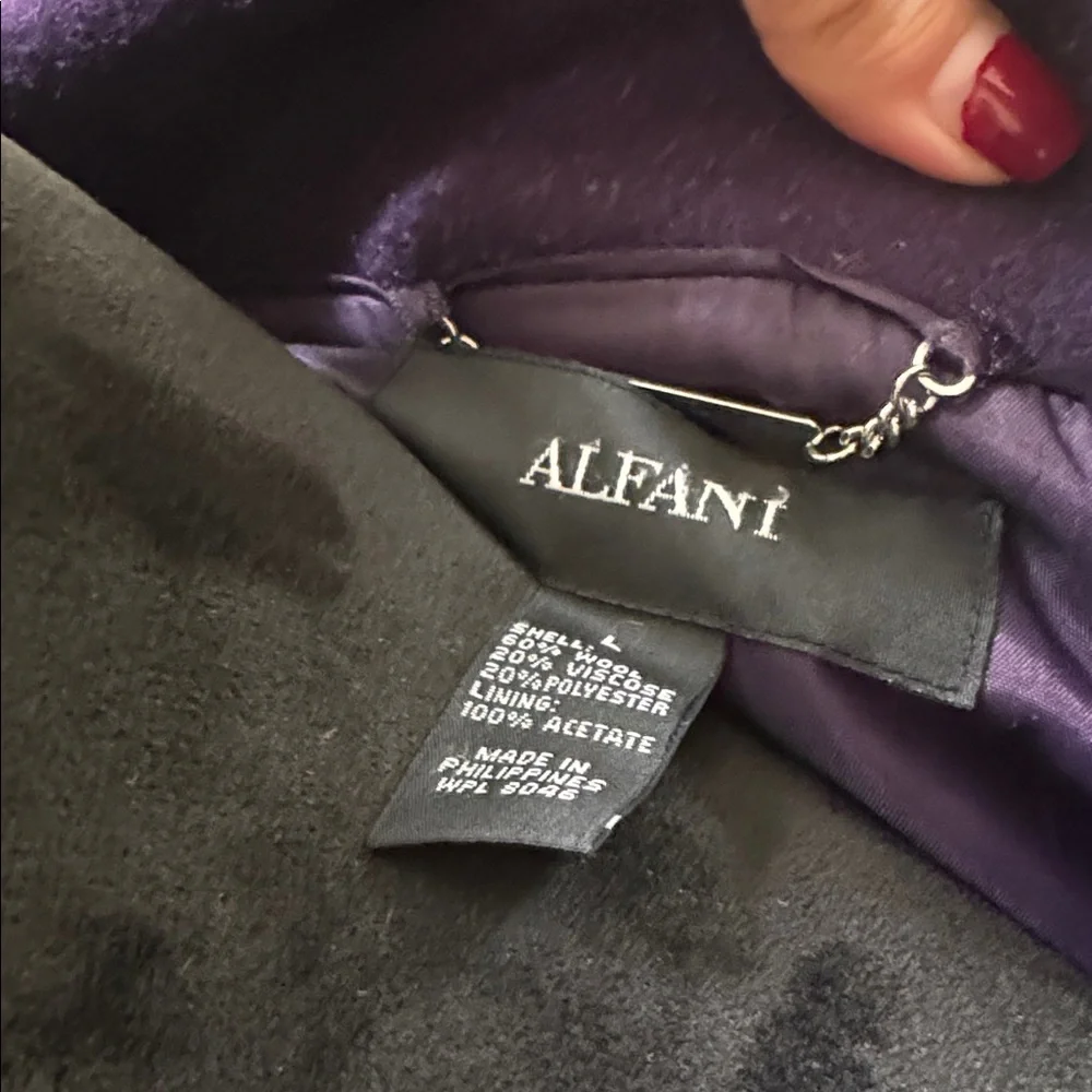 Alfani Purple Pea Coat Size L - Picture 8 of 8